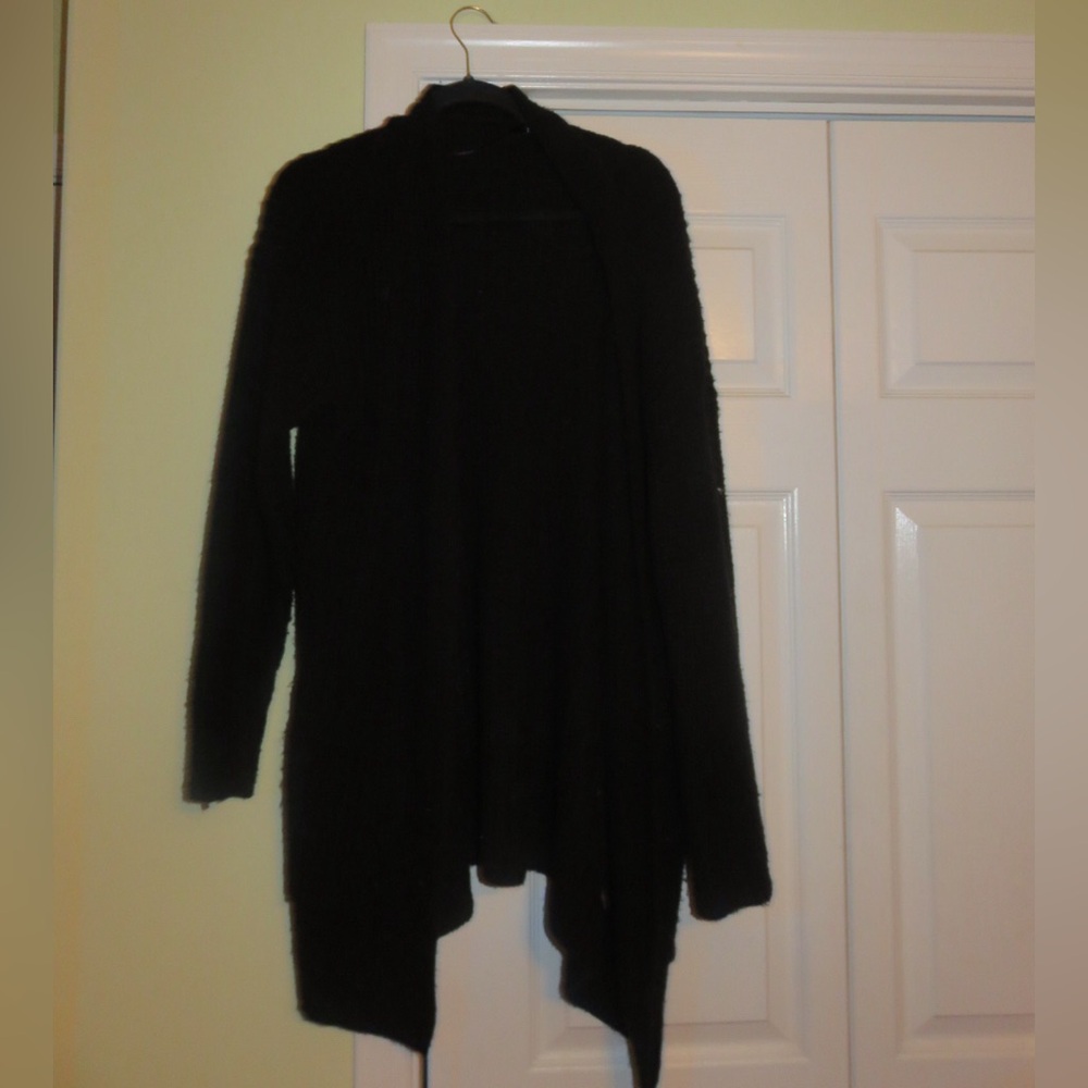Ana long black cardigan